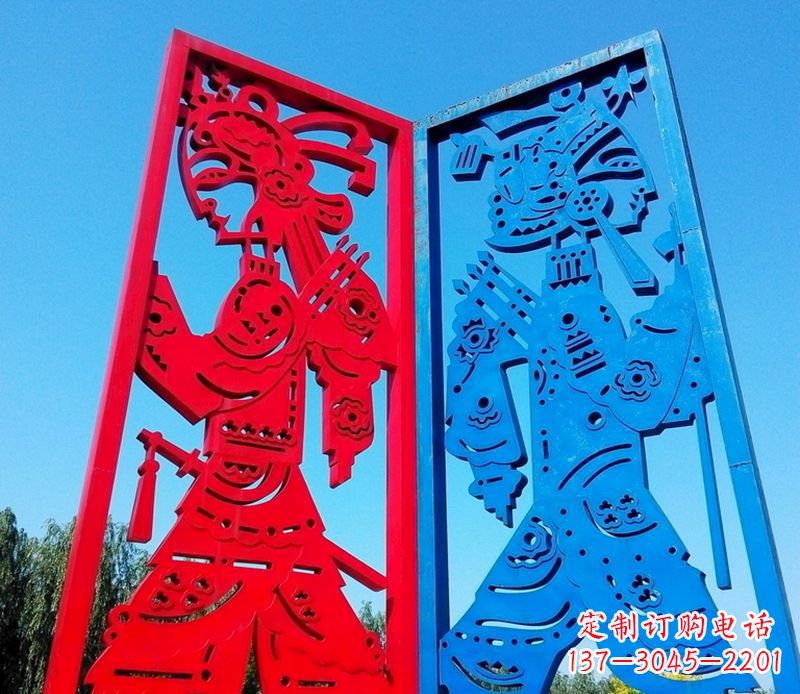 泰安抽象不锈钢皮影戏摆件
