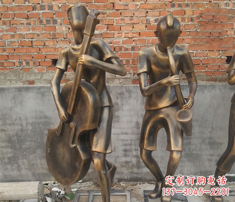泰安抽象吹萨克斯人物铜雕
