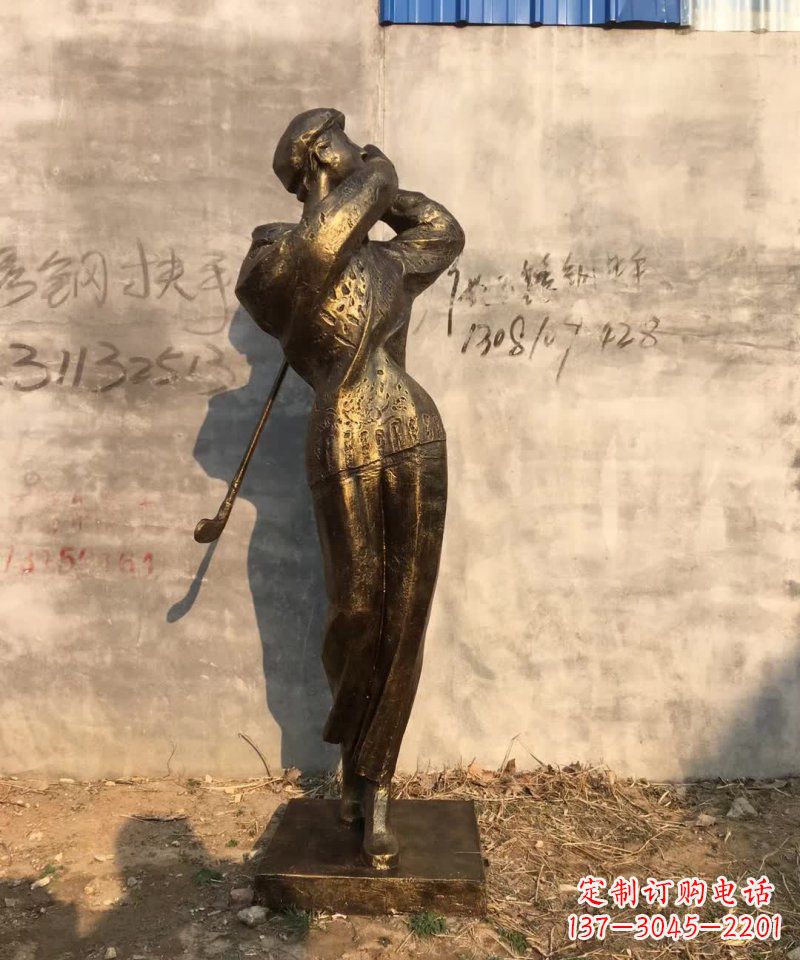 泰安抽象打高尔夫球人物铜雕 (2)
