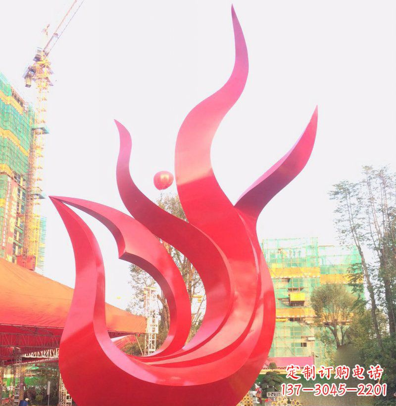 泰安抽象凤凰广场不锈钢雕塑