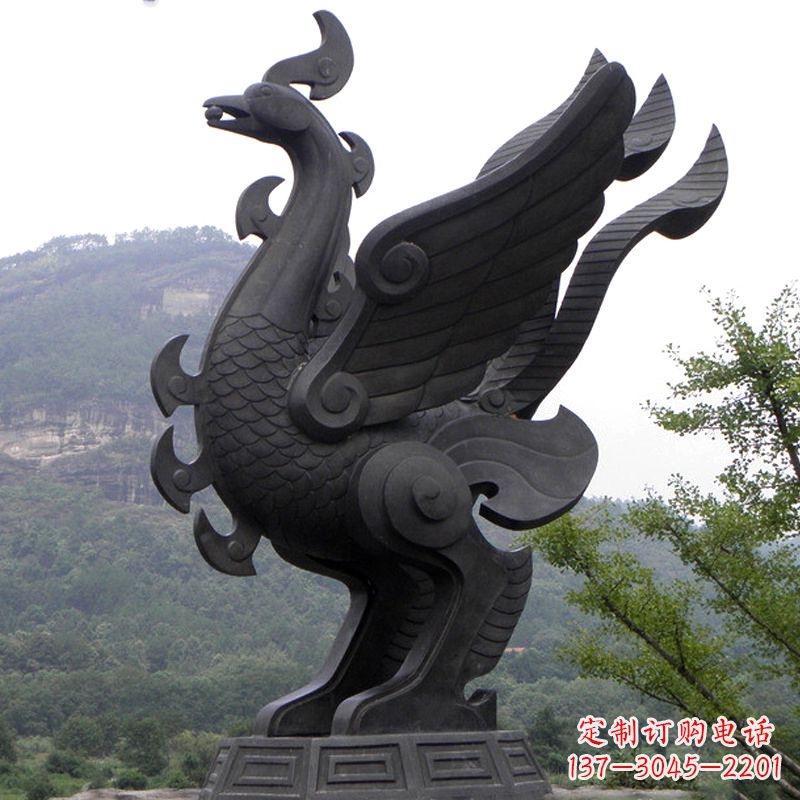 泰安抽象凤凰铜雕-景区景点上古神兽动物景观雕塑