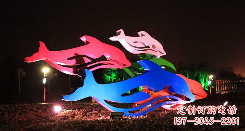 泰安抽象海豚公园不锈钢雕塑