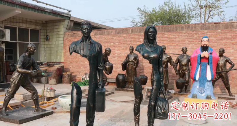 泰安抽象男人女人铜雕
