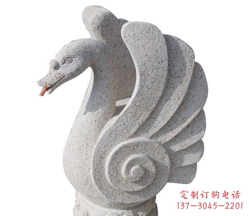 泰安抽象喷水天鹅石雕 (2)