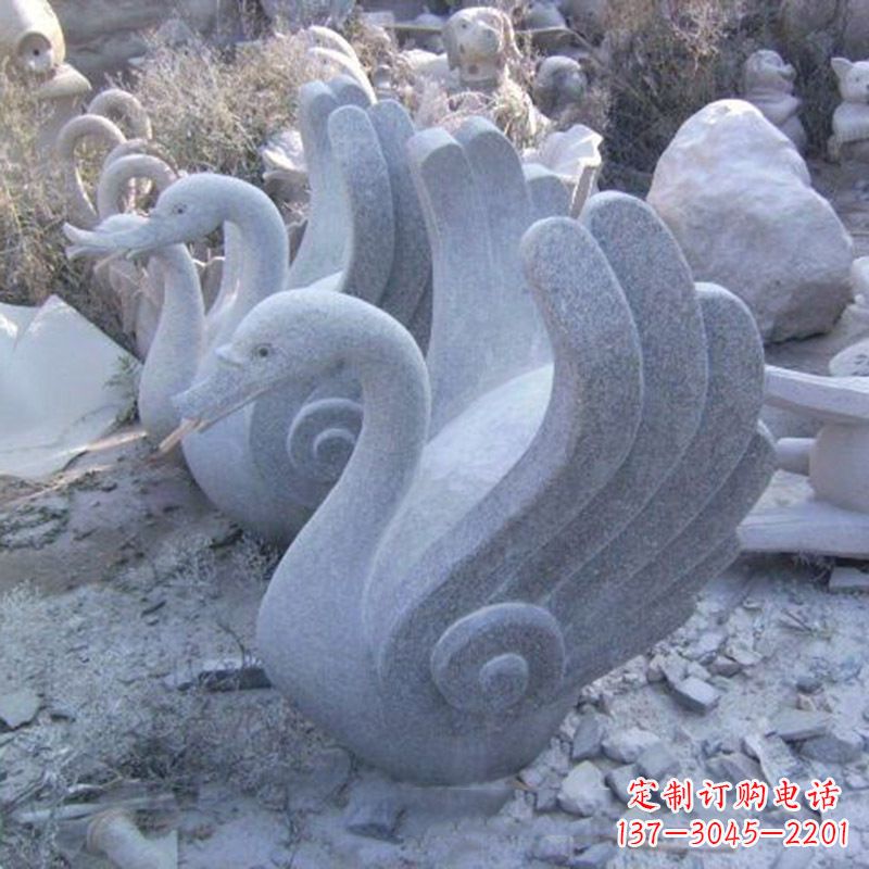泰安抽象喷水天鹅石雕
