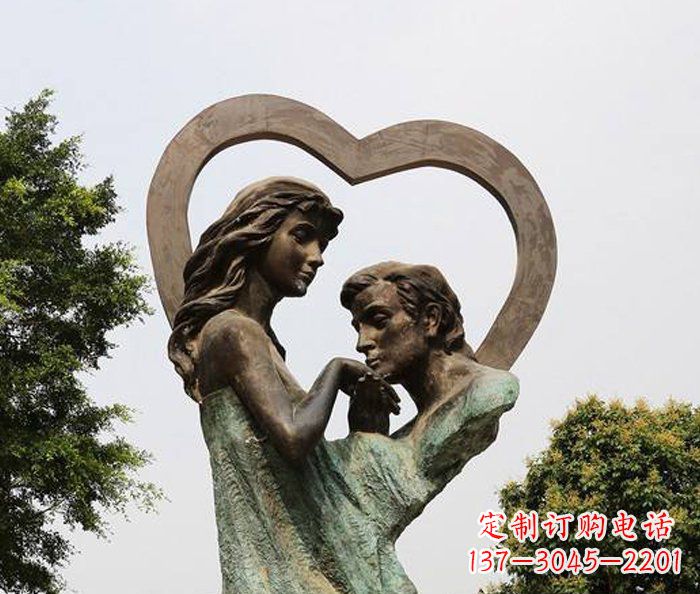 泰安抽象情侣心形铜雕