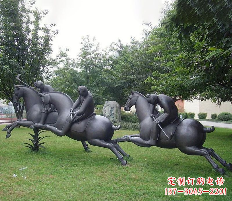 泰安抽象人物骑马铜雕