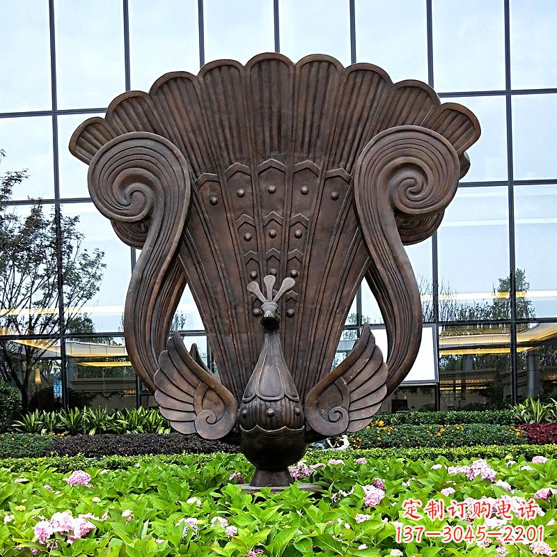 泰安抽象铜雕孔雀雕塑