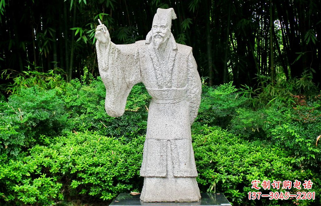泰安抽象写意白居易石雕塑像-中国古代著名诗人雕像
