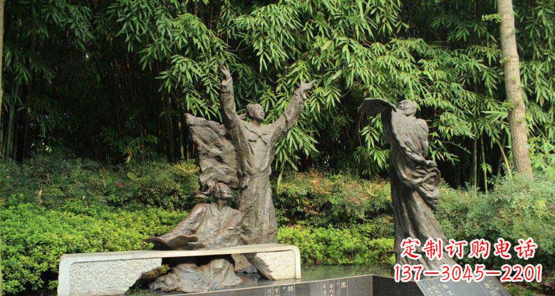 泰安昔日名人的铜雕传承