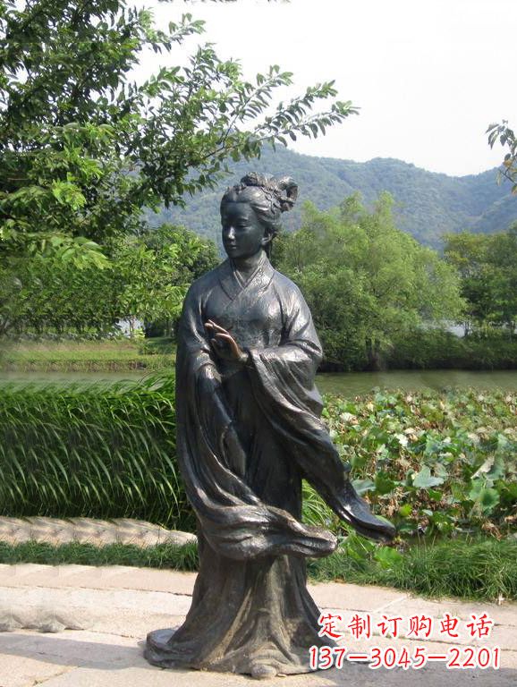 泰安春秋时期著名美女西施铜雕塑像