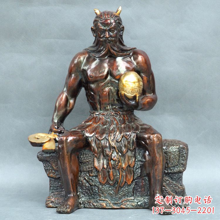 泰安神农大帝坐姿雕塑像