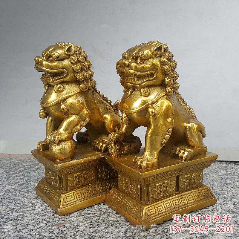泰安纯铜天安门狮子