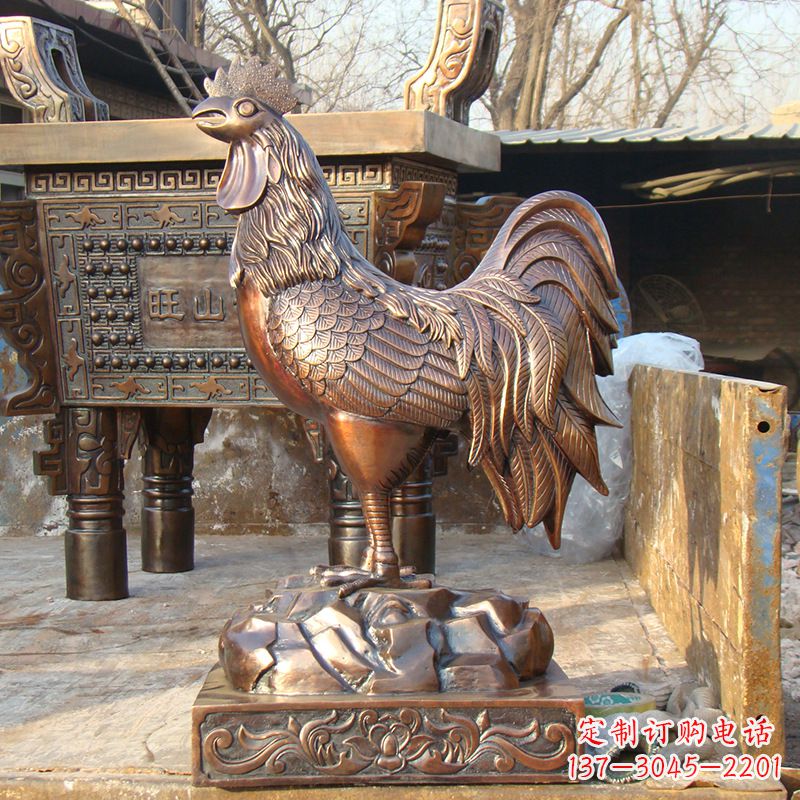 泰安精美纯铜生肖鸡雕塑