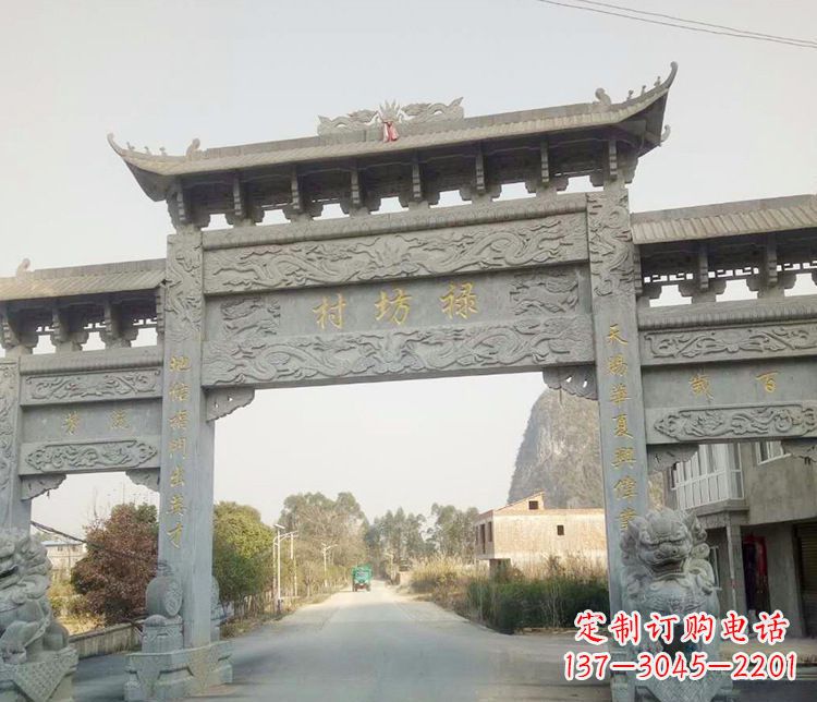 泰安村庄石牌坊石雕