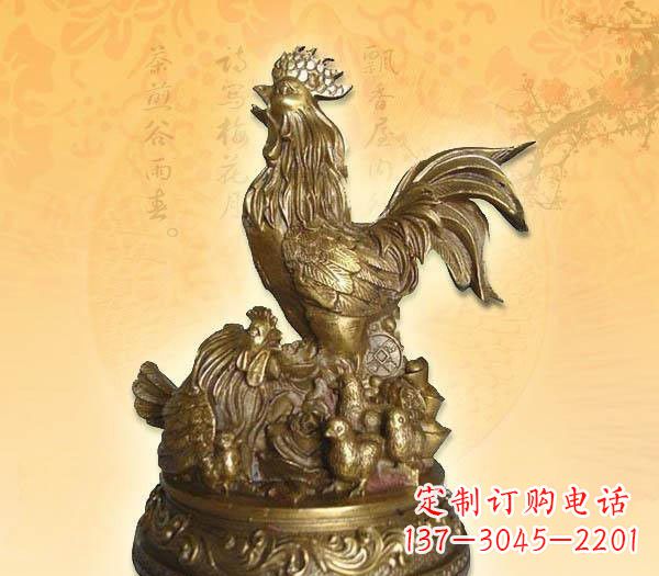 泰安打鸣的公鸡铜雕