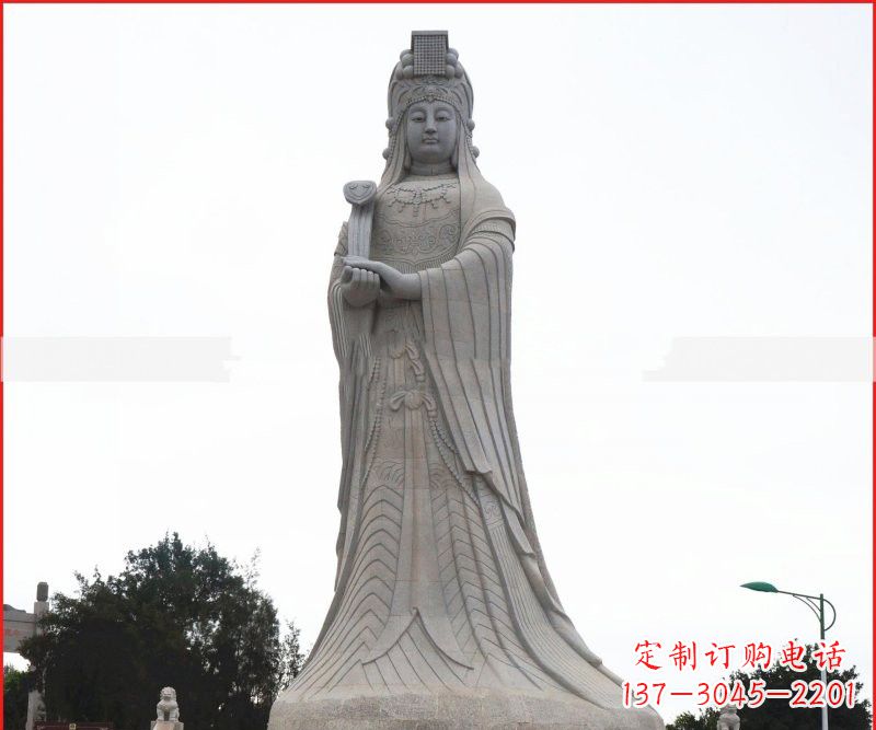 泰安大理石大型妈祖神像雕塑