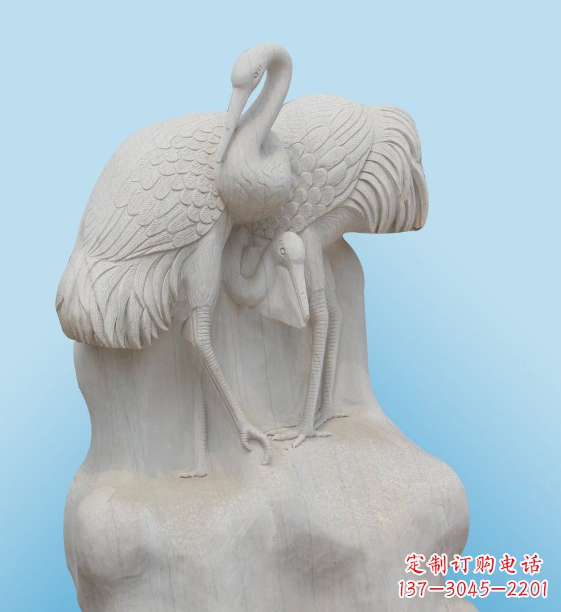 泰安大理石制作的丹顶鹤雕塑
