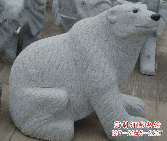 泰安精美大理石雕刻的北极熊