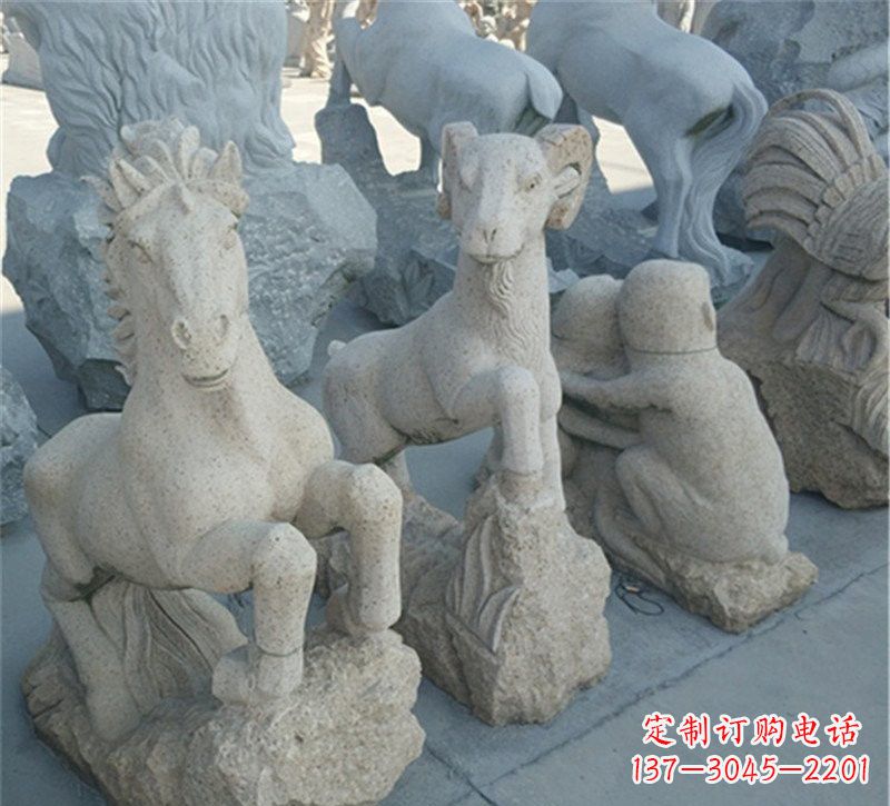 泰安大理石公园动物雕塑
