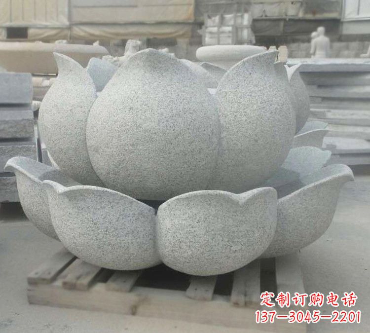 泰安高雅精美的大理石公园莲花喷泉雕塑