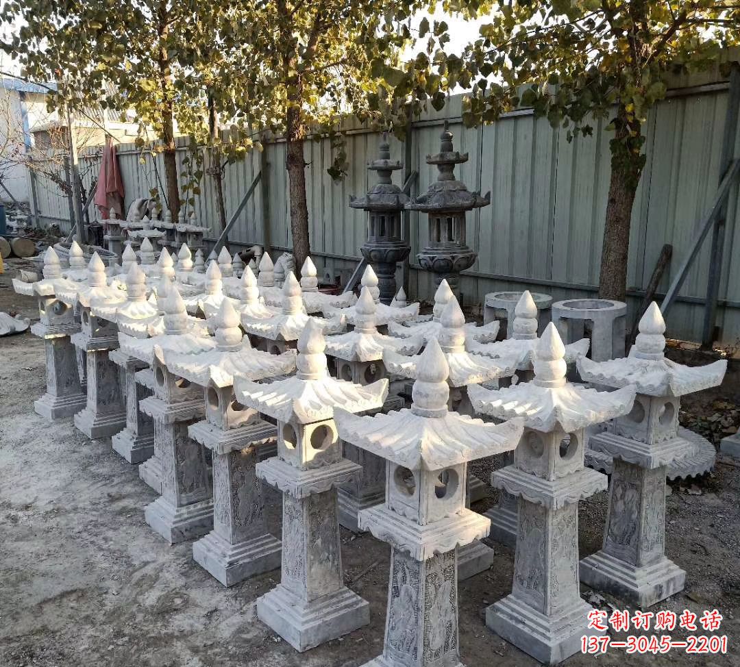 泰安优雅摩登,大理石公园石灯雕塑