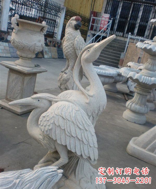 泰安中领雕塑仙鹤石雕
