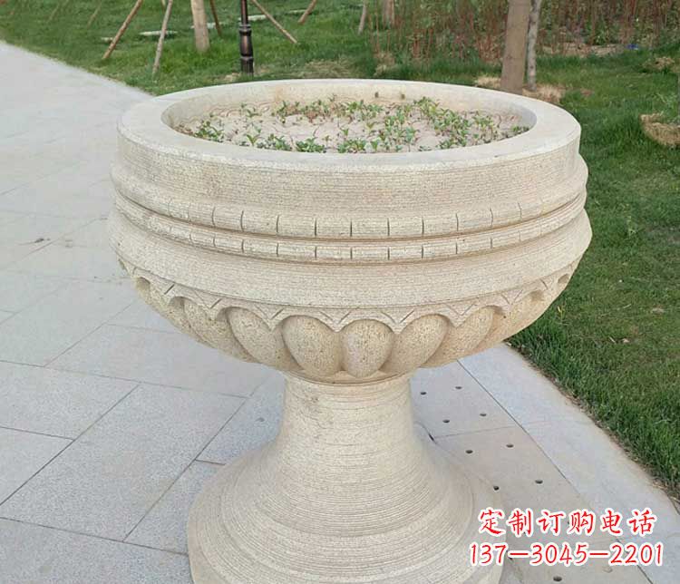 泰安大理石花盆石雕