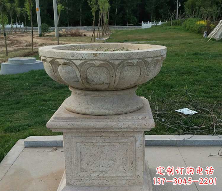 泰安大理石花盆石雕