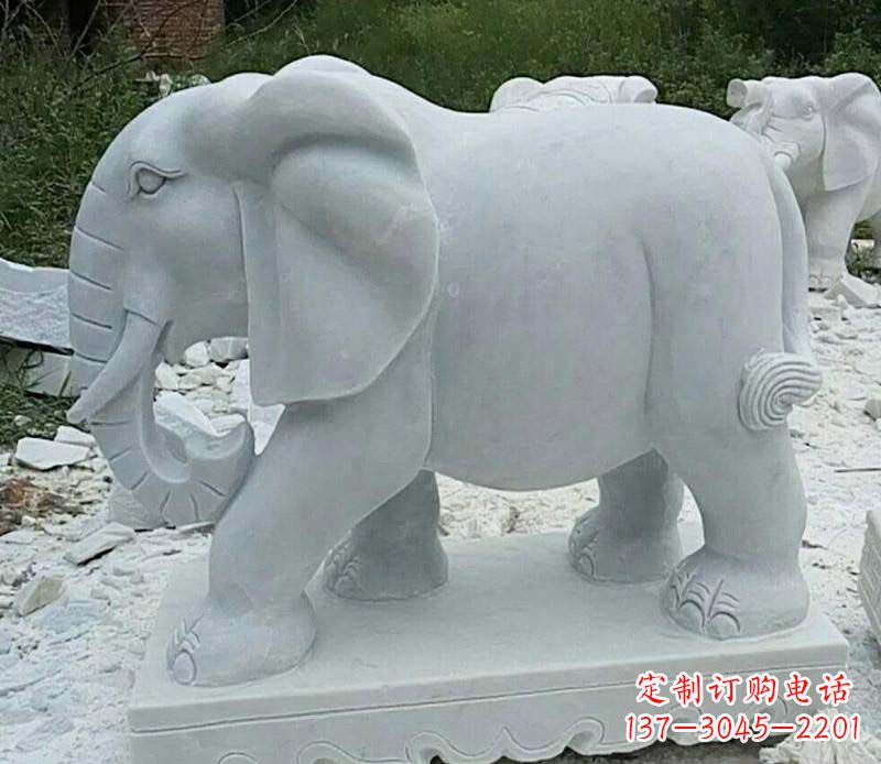 泰安精雕细琢的大理石大象雕塑
