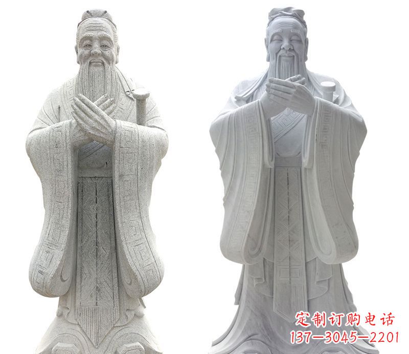 泰安大理石孔子行教像古代名人石雕