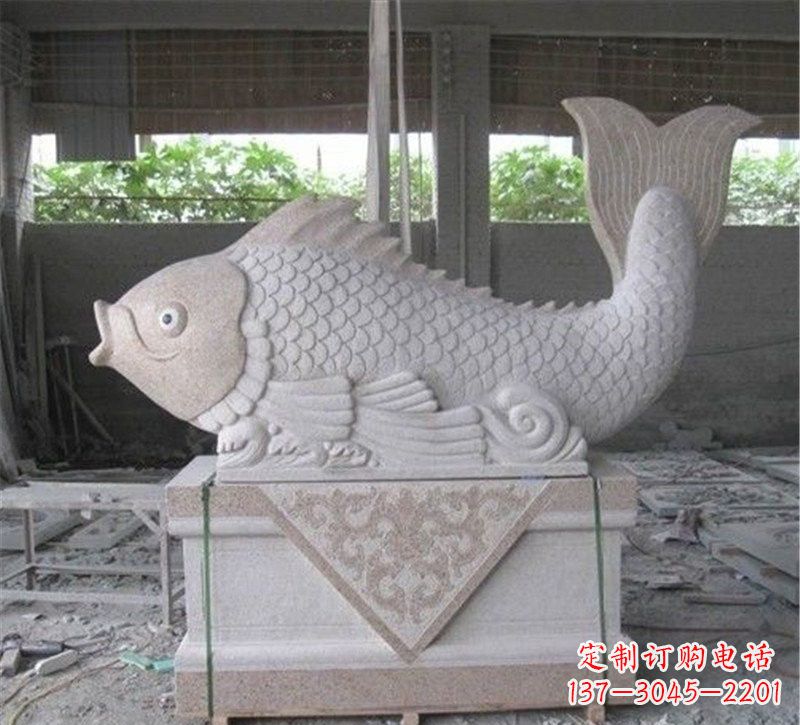 泰安精美大理石"鲤鱼"雕塑