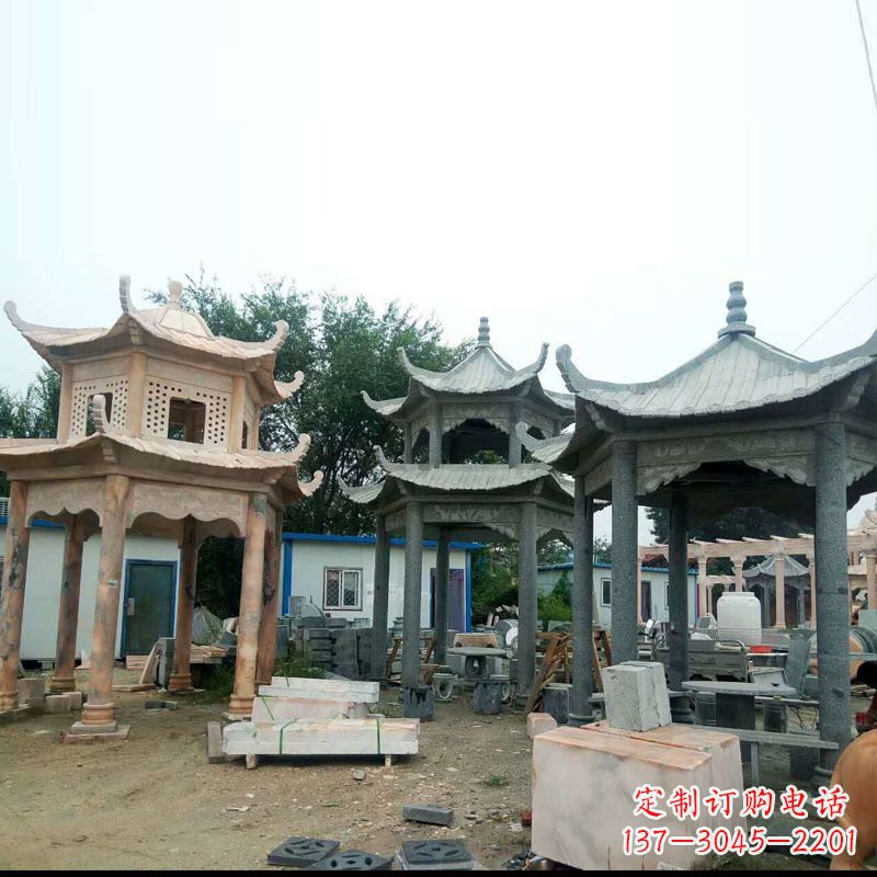 泰安精美大理石凉亭雕塑