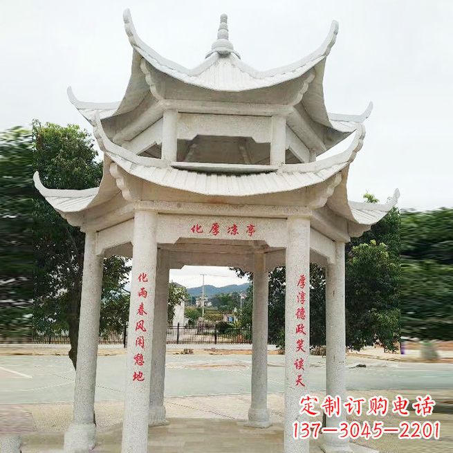 泰安大理石凉亭双层雕塑