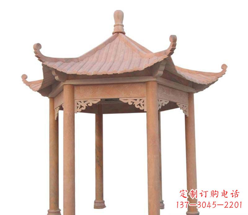 泰安大理石六角凉亭雕塑