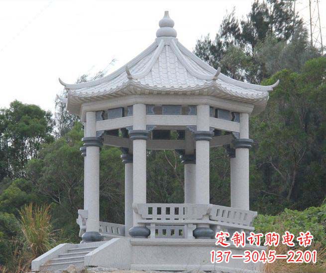 泰安大理石六角石雕凉亭营造舒适环境的完美体现