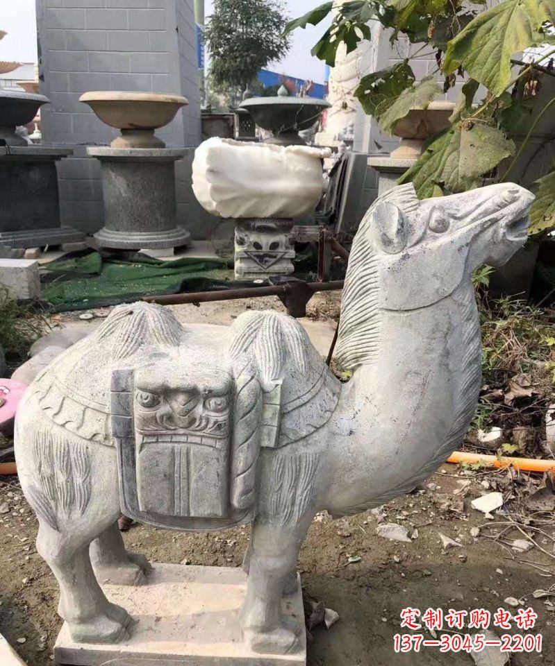 泰安精美大理石骆驼雕塑