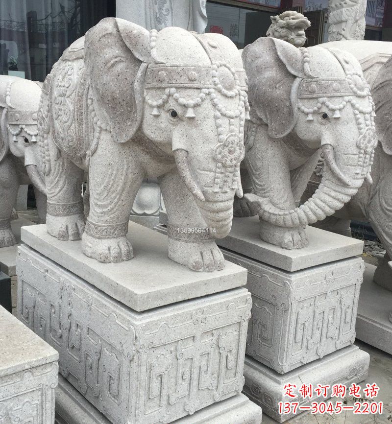 泰安精美绝伦的大理石门口大象雕塑