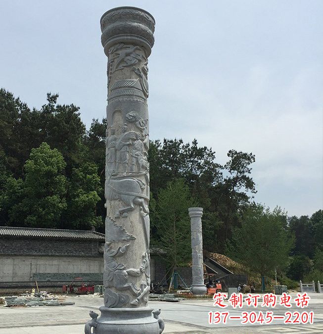 泰安大理石龙柱雕塑