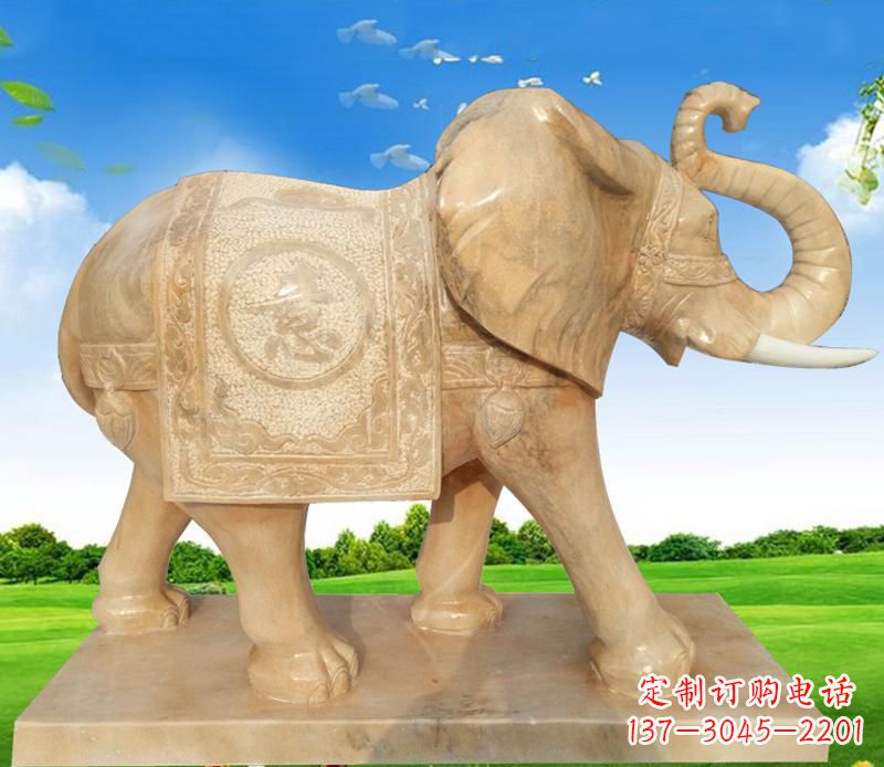 泰安大理石喷水大象雕塑