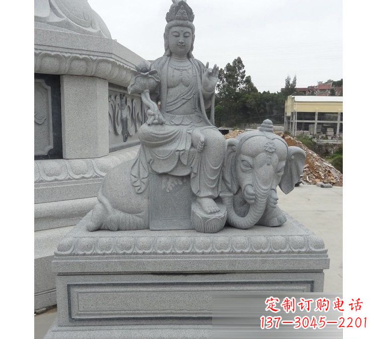 泰安精雕细琢的大理石普贤菩萨雕塑