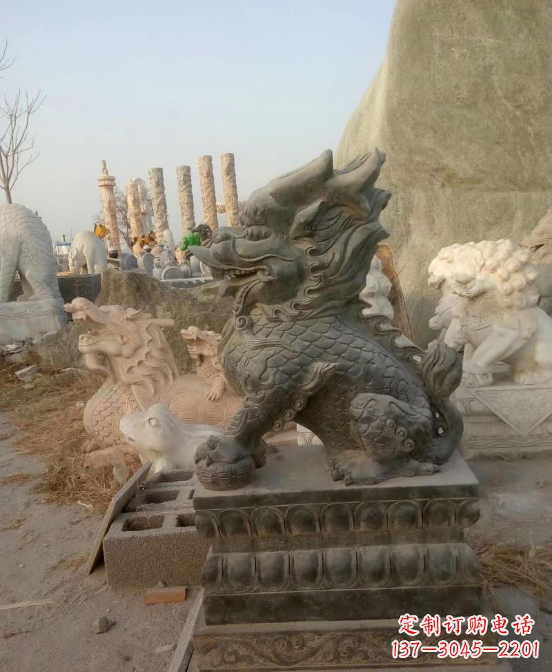 泰安新中式麒麟雕塑,精美细腻,艺术品级别