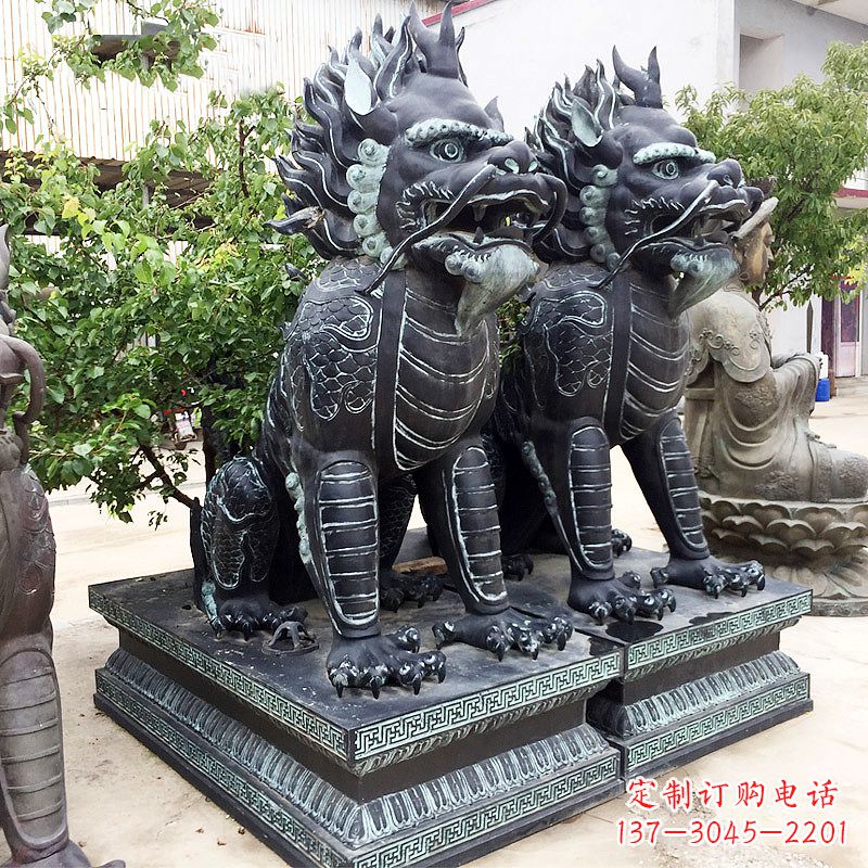 泰安象征威严的大理石麒麟雕塑