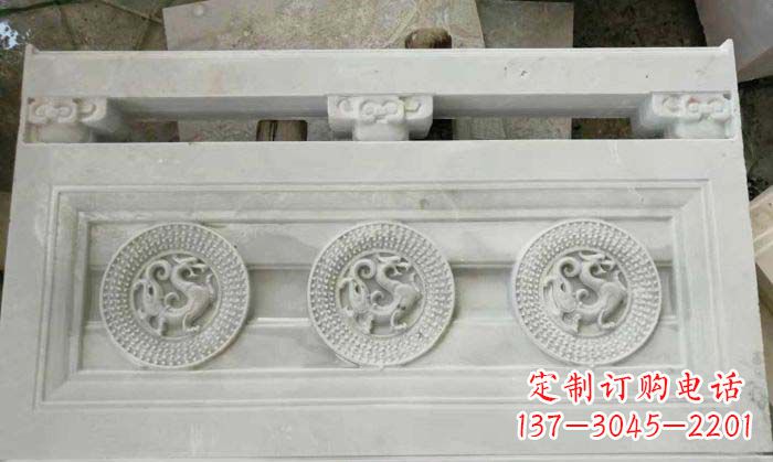 泰安精美青龙石浮雕栏板雕塑