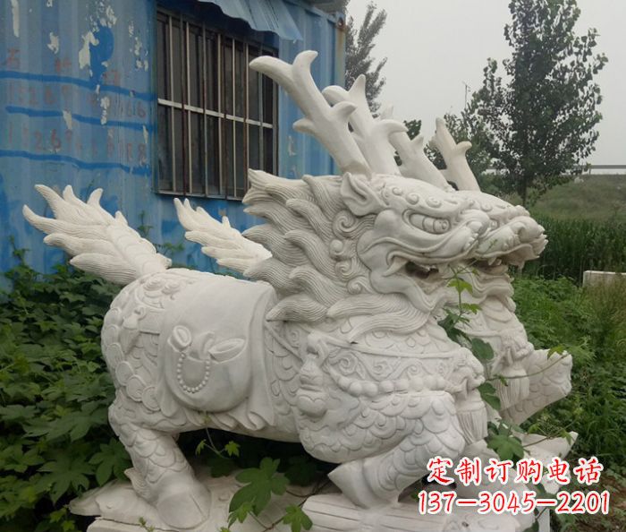 泰安精美的大理石麒麟雕塑