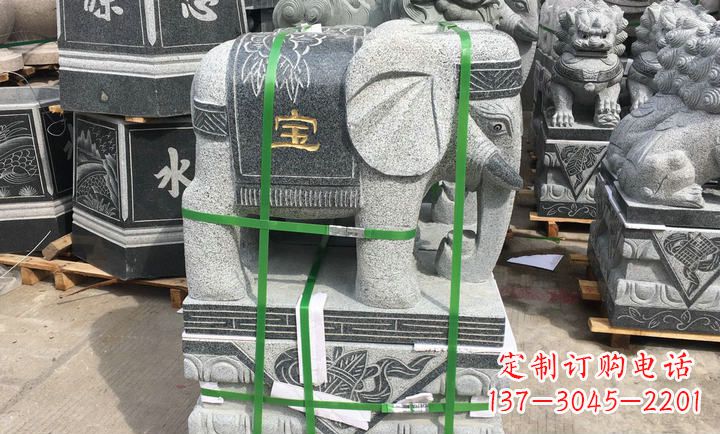 泰安大理石大象门口石雕