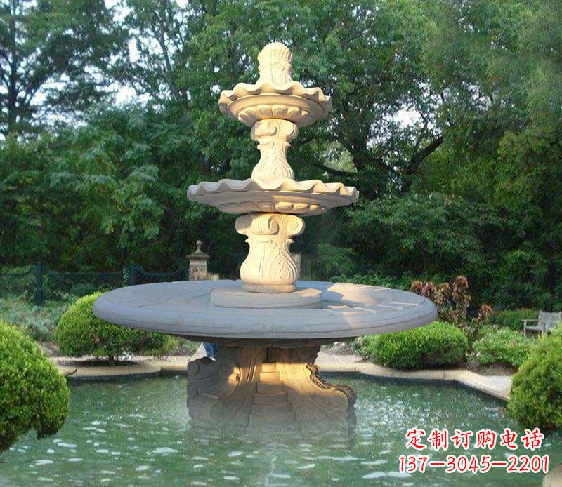 泰安大理石三层喷泉雕塑