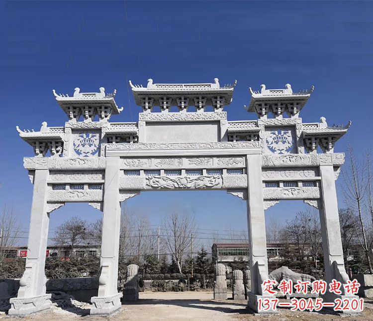 泰安特色大理石牌坊石雕