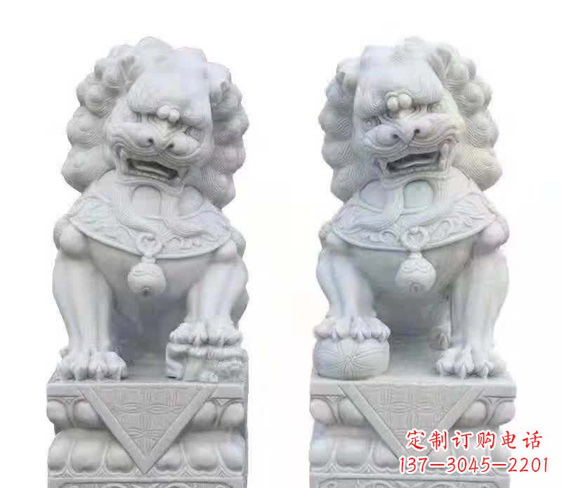 泰安大理石狮子雕塑震撼视觉、传承文化