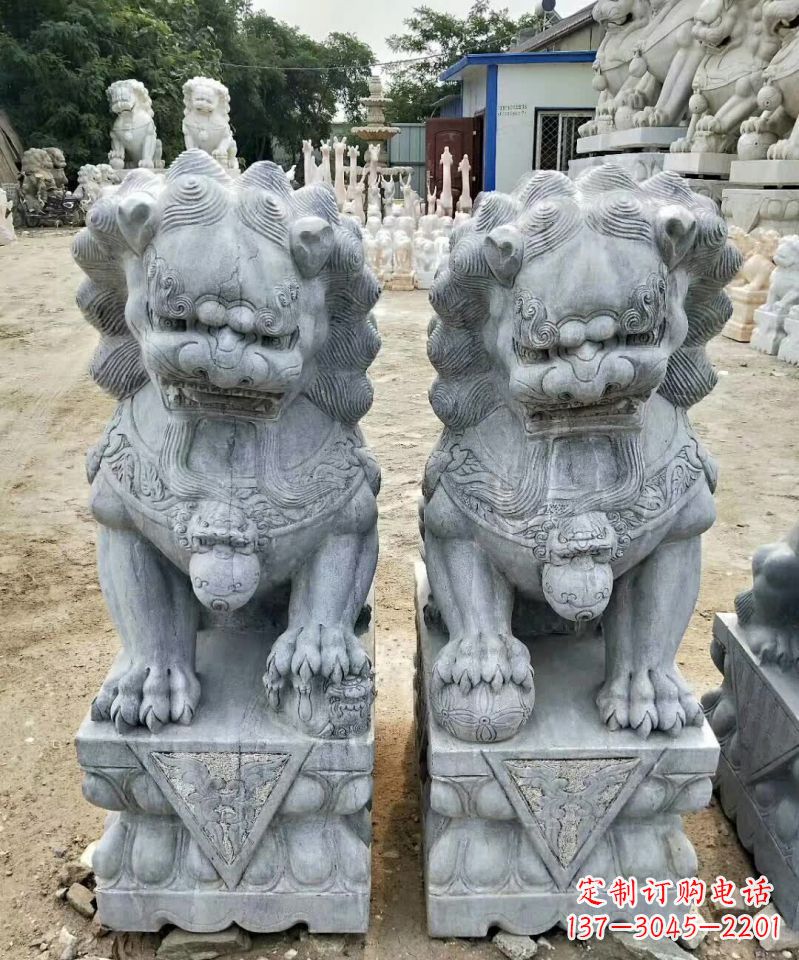 泰安传统工艺精雕大理石狮子石雕塑